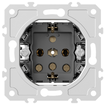 Механизм розетки Schuko с заземлением 16А 250В~ на винтах, серия DB