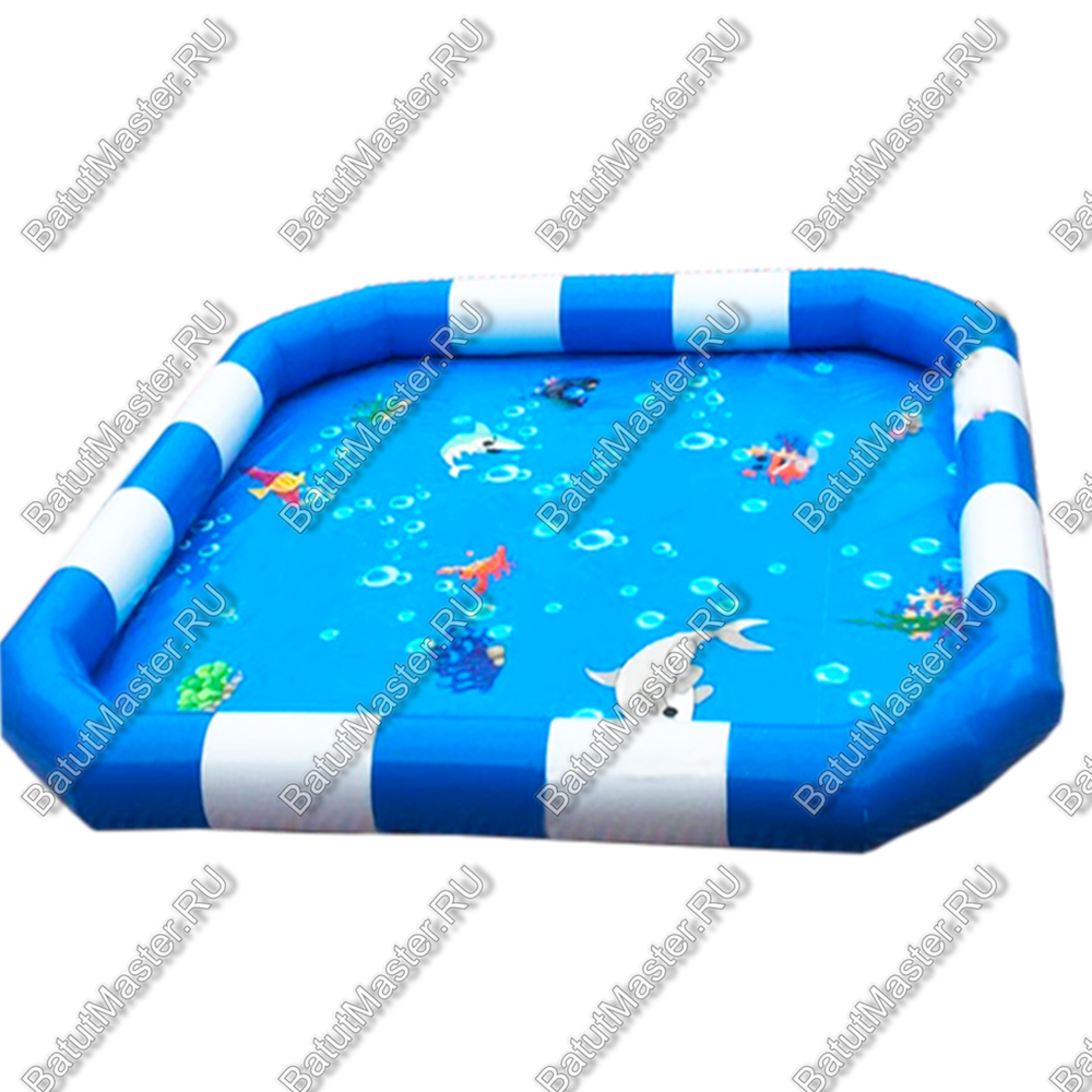 Надувной бассейн «Бело–голубой» 8*8*0,65 м