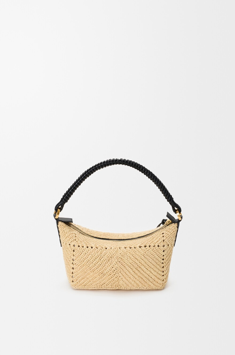 Loewe Мини-сумка Cala из телячьей кожи и рафии, натуральный/черный