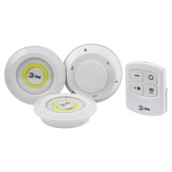 Светодиодный фонарь подсветка ЭРА SB-511 пушлайт, 6Вт, COB, 3хAAA, белый, 3 штуке в коробке, ИК пульт | Подсветка, пушлайты