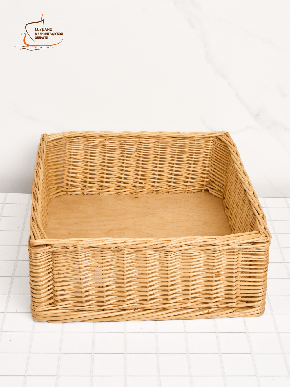 Корзина плетеная из ивовой лозы интерьерная, органайзер для хранения продуктов, кухонных принадлежностей, косметики, длина 35 см ширина 33 см высота 13 см