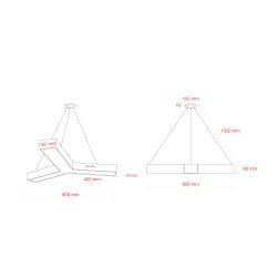Светильник LED ЭРА Geometria SPO-142-W-40K-044 Igrek 44Вт 4000K 3500Лм IP40 800*80 белый подвесной драйвер внутри