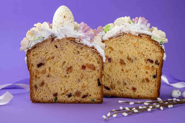Авторский пасхальный кулич-бриошь с цукатами, 900 г