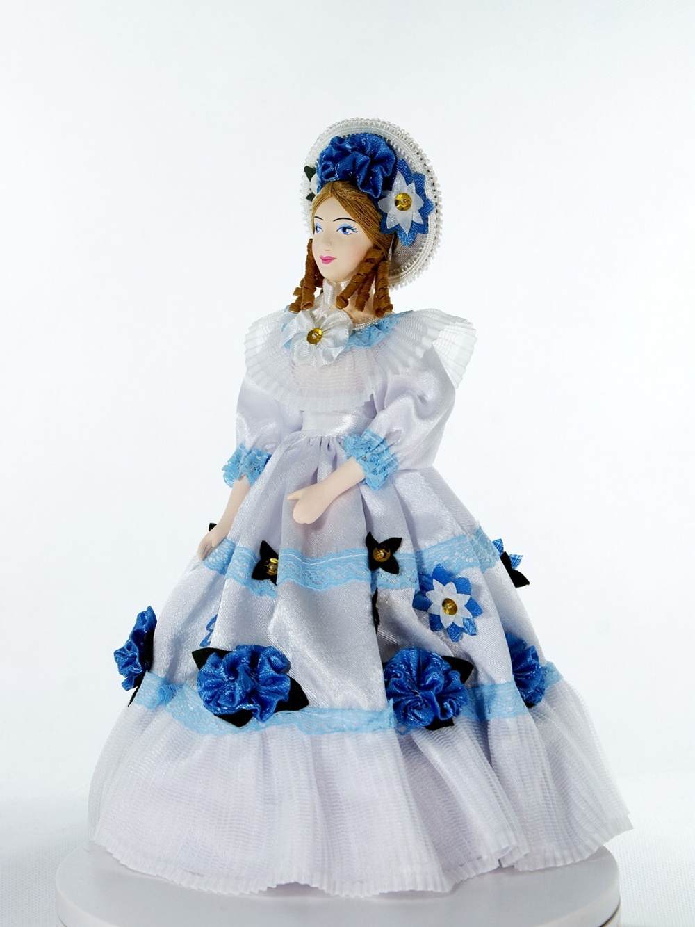 Кукла коллекционная дама в летнем платье 19 века