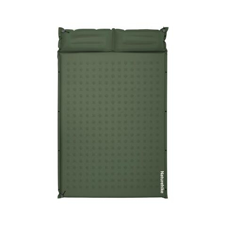 Коврик самонадувающийся Naturehike двойной 200х130х6 см, с подушками, зеленый, артикул CNK2550WS025-6NGRD, цвет Зеленый, Под заказ
