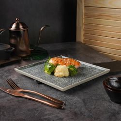 Тарелка 24*24 см h1,3 см квадратная глазурь Glossy Stone Untouched Taiga P.L. Proff Cuisine [1]