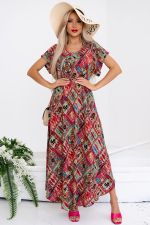 Платье Магия лета (марсала/абстрация) Р11-867/24 Nikol (Акция)