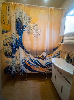 Комплект штор «Большая волна в Канагаве», по мотивам гравюры на дереве «Большая волна в Канагаве» японского художника Кацусики Хокусая