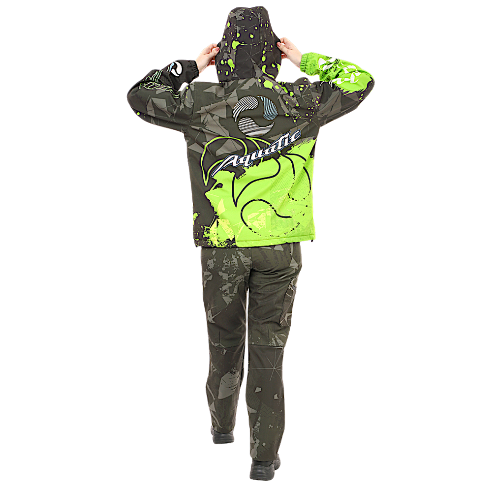 Костюм Aquatic К-24 цвет Camo Black фирменная печать Soft-Shell 10/10 -