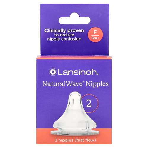 Lansinoh, NaturalWave®, соска, быстрый поток, от 6 мес., 2 соски