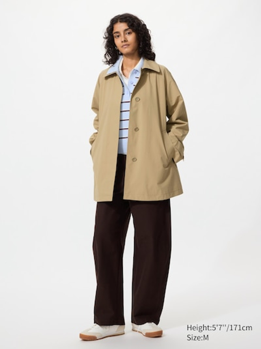 UNIQLO Короткий тренч, бежевый