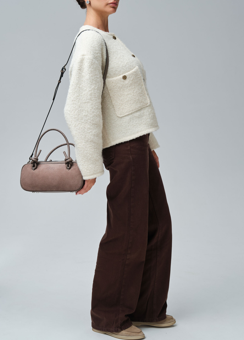 Замшевая сумка Curl DBR 31363 капучино