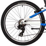 Велосипед 24" NOVATRACK EXTREME р.11" 7 ск. алюм., V-brake, синий-белый