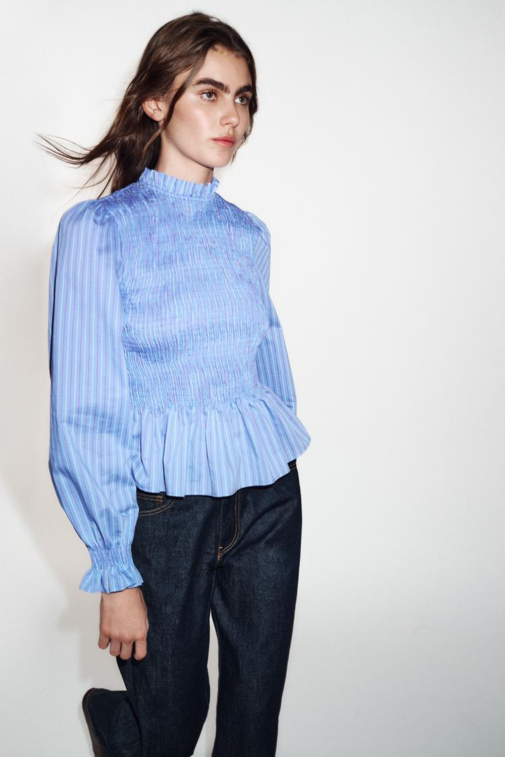 ZARA РУБАШКА В ПОЛОСКУ ИЗ ТКАНИ «ВАФЛЯ», ЭКРЮ/КРАСНЫЙ