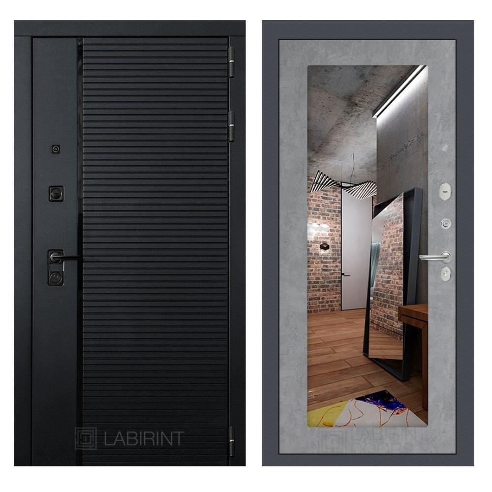 Дверь Входная Лабиринт Пиано 18 С зеркалом Бетон светлый