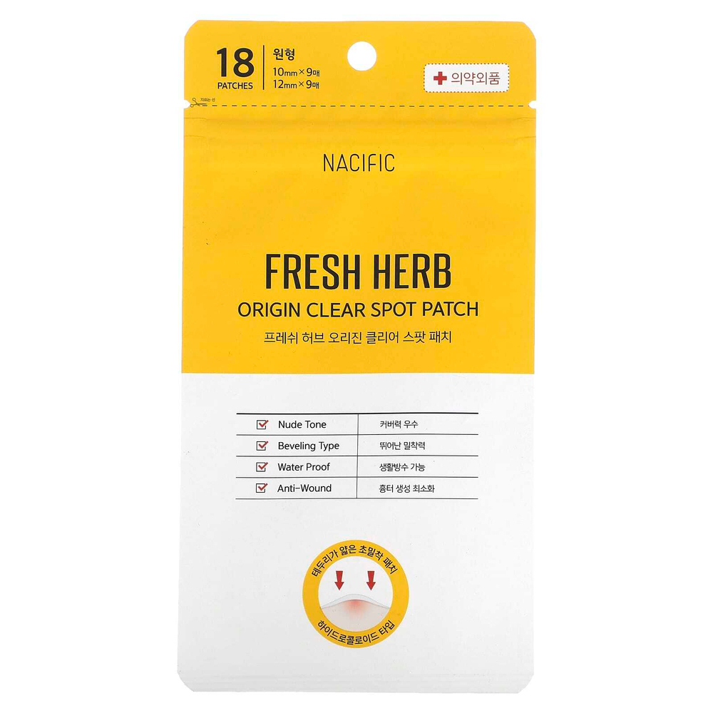 Nacific, Fresh Herb, Origin Clear Spot Patch, 18 патчей