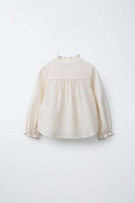 ZARA Х BENSIMON ® РУБАШКА С КОНТРАСТНЫМИ ДЕТАЛЯМИ, СВЕТЛО-КОРИЧНЕВЫЙ