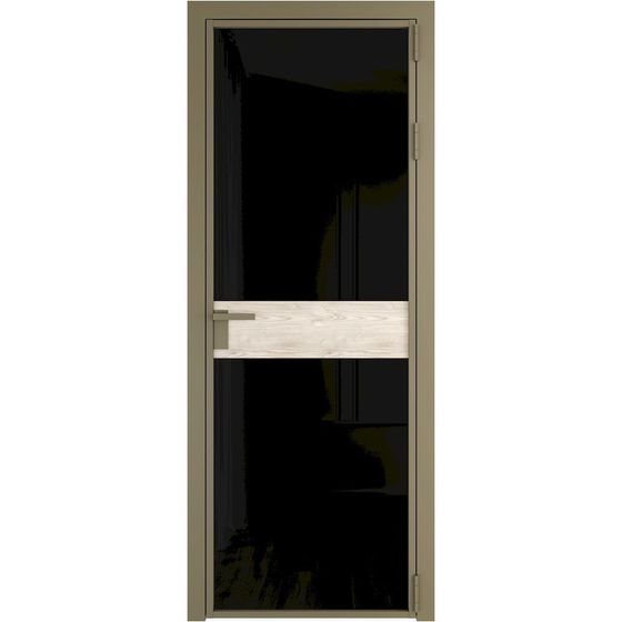 Алюминиевая дверь 6AG шампань остеклённая со ставкой