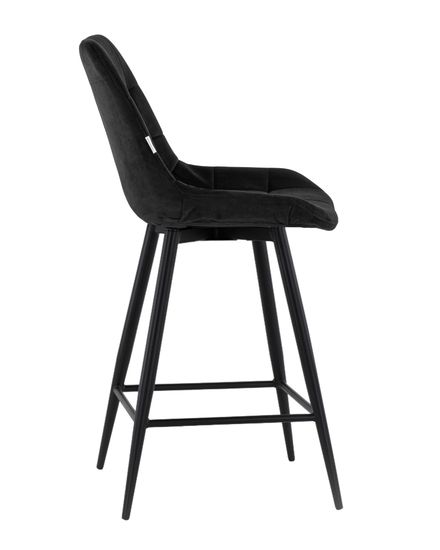 Стул полубарный Флекс с поворотным механизмом  велюр черный