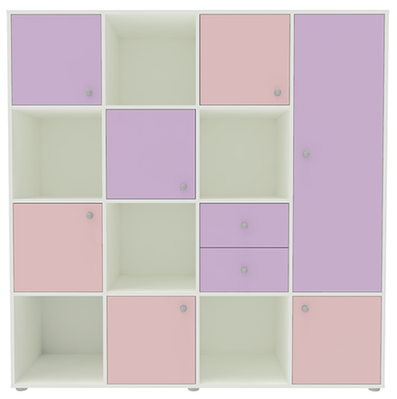 Стеллаж КарИВи Джери 2 Белый  Ирис Розовый