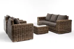 "Палермо" лаунж-зона из искусственного ротанга, цвет соломенный