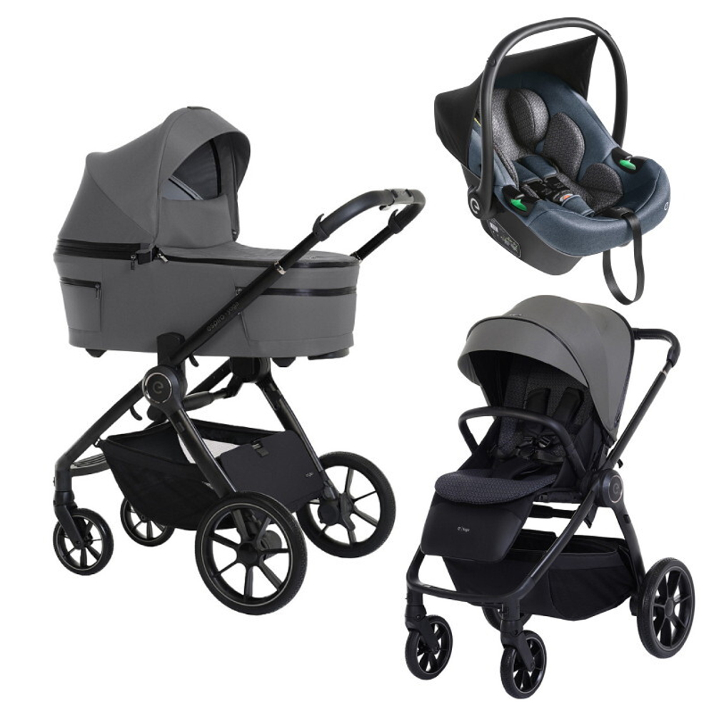 Детская коляска 3 в 1 Espiro Yoga 2025 и автокресло Pi Gray blue 117 gray zen voice of nature / Серый/синий (Gray blue 103)