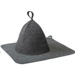 Набор из 2-х предметов (Шапка, коврик) серый «Hot Pot», войлок