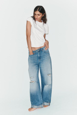 TRF СКЛАДНЫЕ ДЖИНСЫ С НИЖНЕЙ ЛИНИЕЙ ТАЛИИ - zara