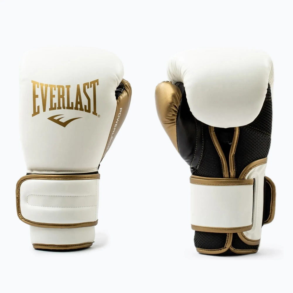 Боксёрские перчатки Everlast Powerlock 2 white/gold