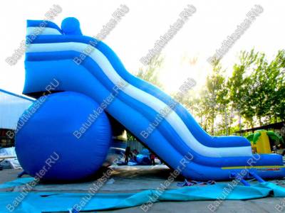 Большой надувной батут-горка "Волна - 2" 12*7*6 м