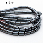 Гематит Трубочка бусины (имитация), цвет черный, размер около 5,8*3,6 мм, цена за 32-33 шт (1/2 нити)