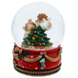 GAEM Фигурка декор в стекл шаре "Ангелочки" (муз с ключ), D15 см, L15 W15 H20,5 см