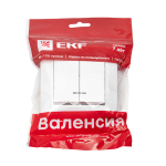 Валенсия выключатель 2-кл. 10А белый с индикатором EKF