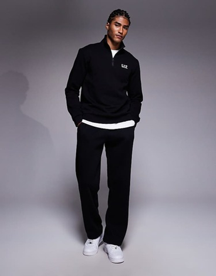 30532 Брюки мужские прямые футер 2-х нитка черный (70)