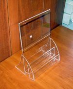 Менюхолдер А5 L-обр вертикальный с 2-мя карманами под визитки или буклеты