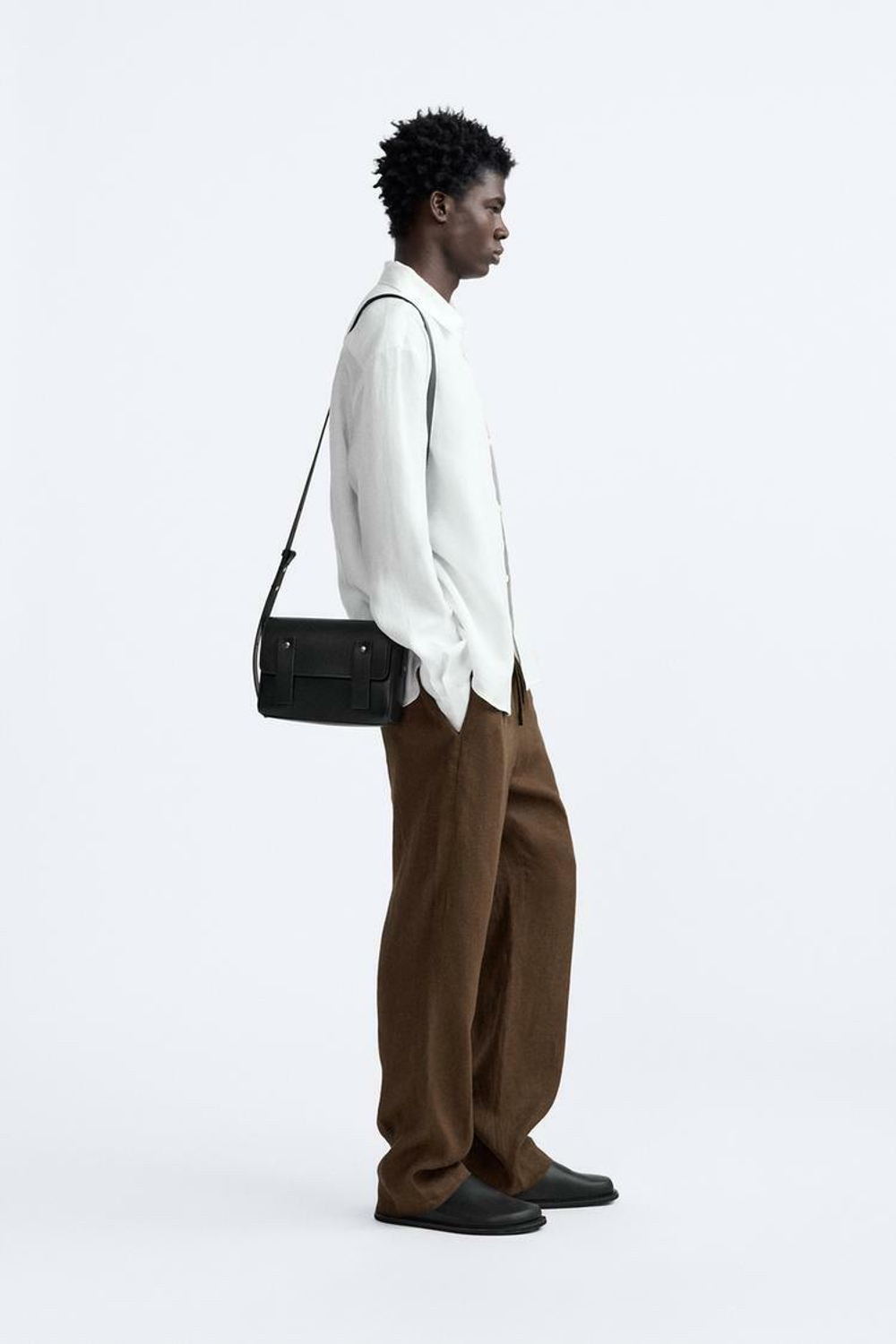 ZARA РУБАШКА ИЗ 100% ЛЬНА, БЕЛЫЙ