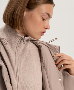 Oysho Водоотталкивающая утепленная куртка Primaloft®, серо-коричневый