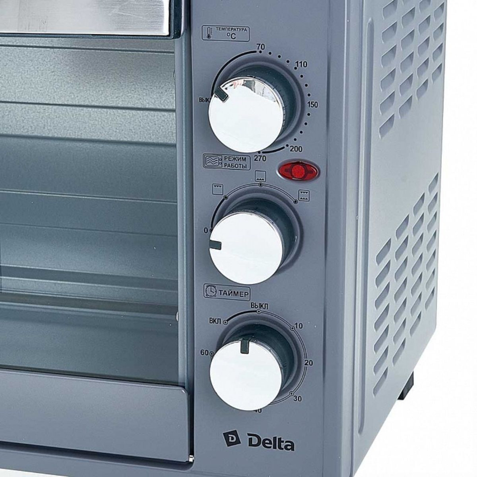 Мини-духовка электрическая, Delta, 38 л, 1750 Вт, 3 реж, сер, D-001