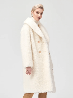 Шуба женская чебурашка тедди эко, белая, SilverFox