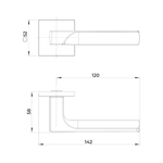 Ручка раздельная K.JS51.ALETTO SN-3 матовый никель