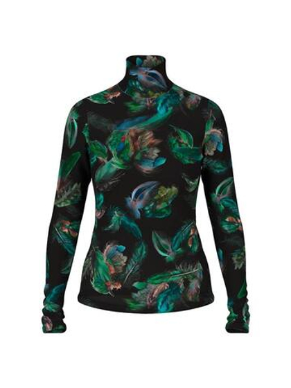 Marc Cain Водолазка бархатная с принтом