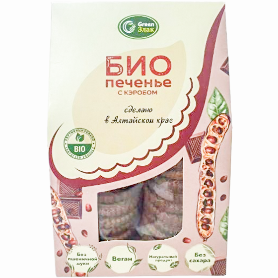 Печенье БИО с кэробом ГринЗлак 150г