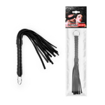 Черная плеть с рукоятью в оплетке - 28 см. (Цвет: черный)