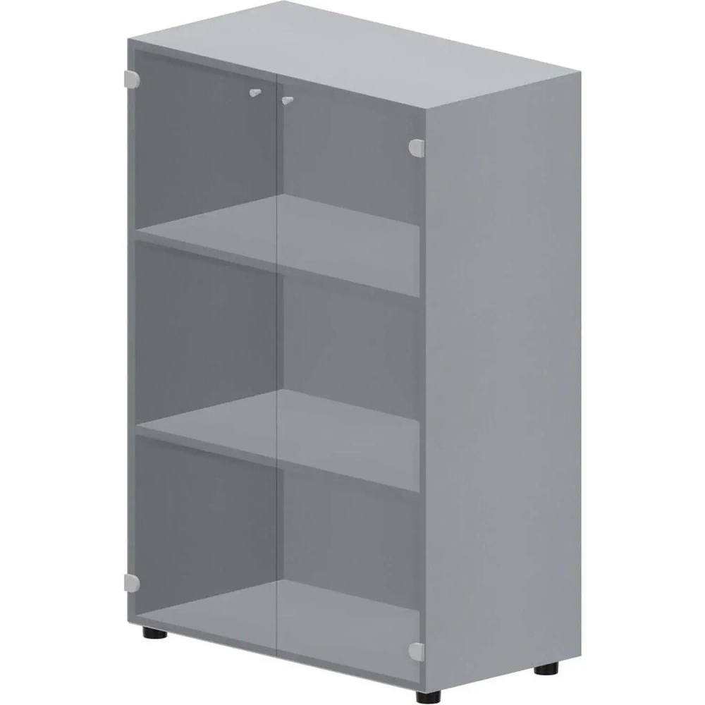 Шкаф INS средний бел матов двери, ручки - алюминий Титан OMMS564TNTI