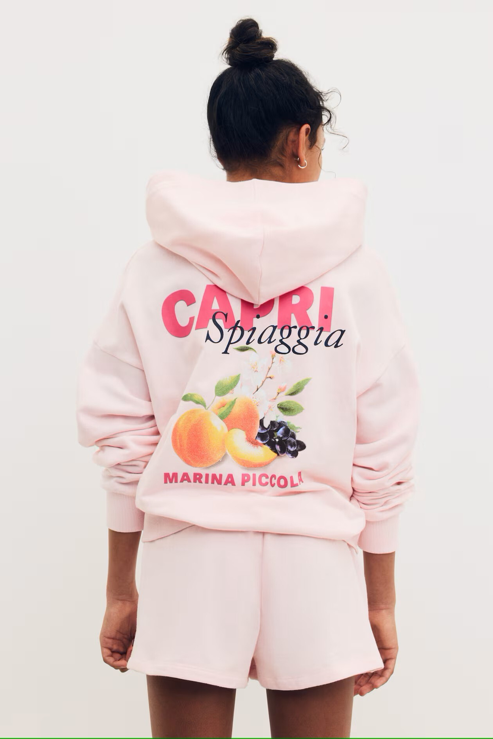 H&M Комплект из толстовки и шортов, светло-розовый