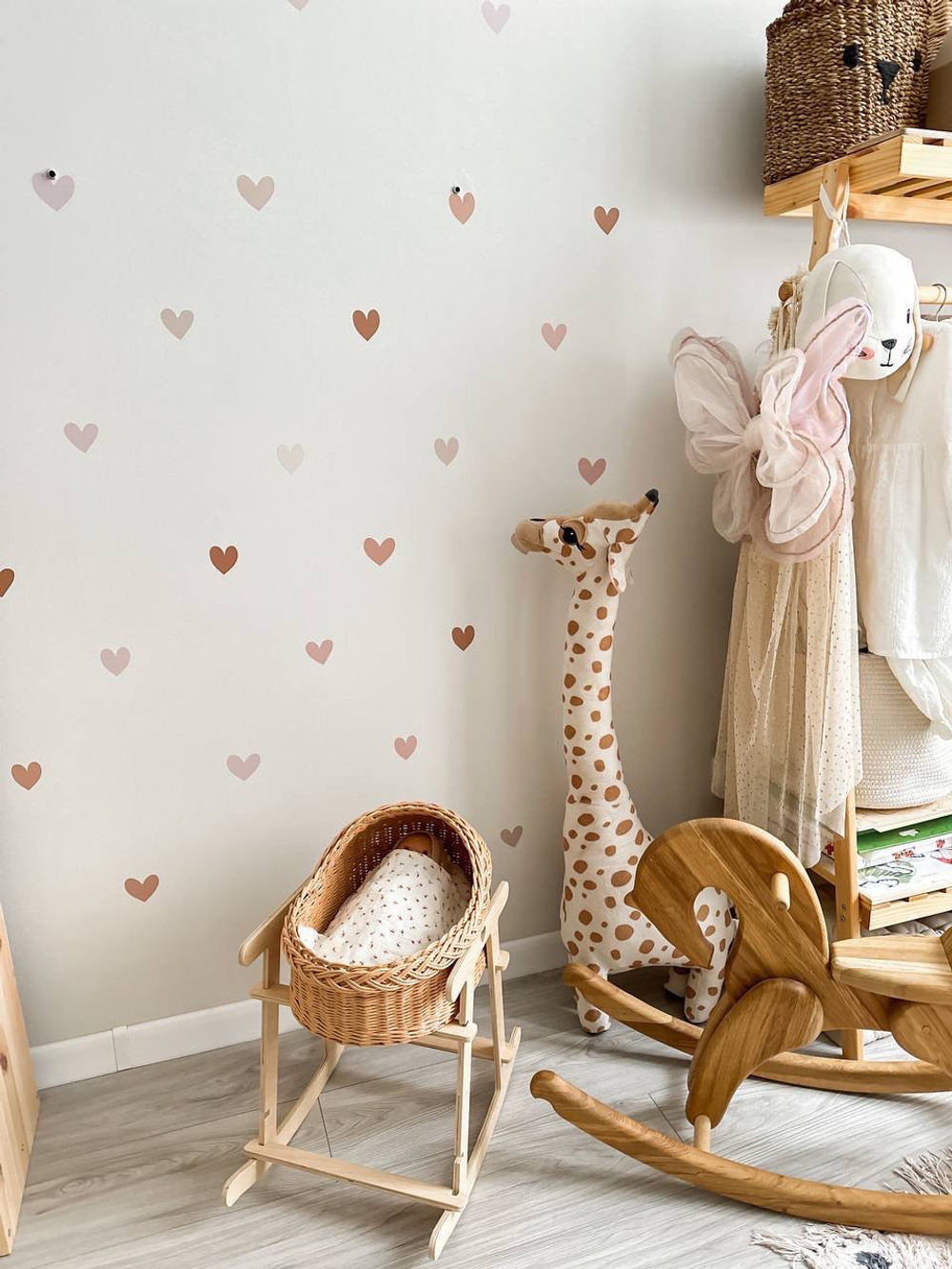 Стикеры СЕРДЕЧКИ пудровый микс