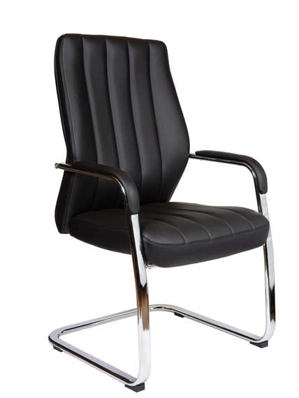 Кресло офисное Норден / Мадрид CF / Madrid CF  / алюминиевая  база  / черная экокожа