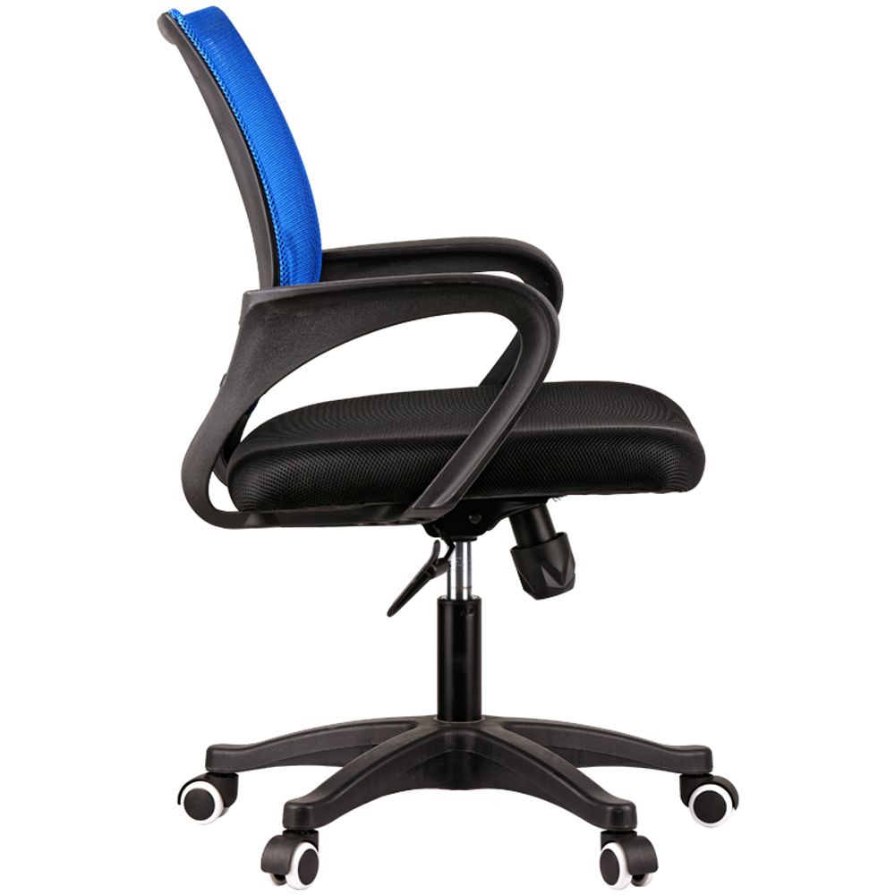 Кресло оператора OfficeSpace SP-M96, ткань, спинка сетка синяя/сиденье TW черная, механизм качания
