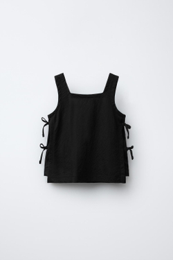 ZARA ТОП С ЗАВЯЗКАМИ, ЧЕРНЫЙ