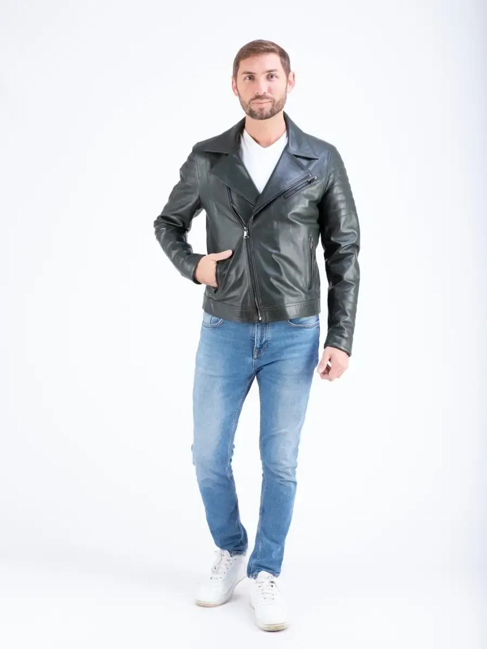 Косуха мужская  кожаная,  куртка мужская